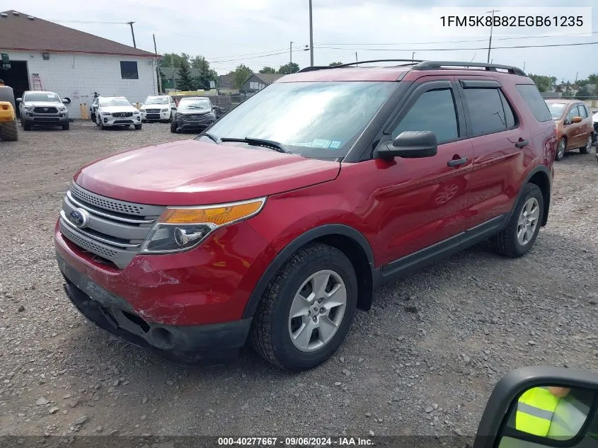 2014 Ford Explorer VIN: 1FM5K8B82EGB61235 Lot: 40277667