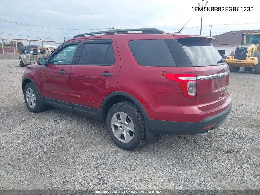 2014 Ford Explorer VIN: 1FM5K8B82EGB61235 Lot: 40277667