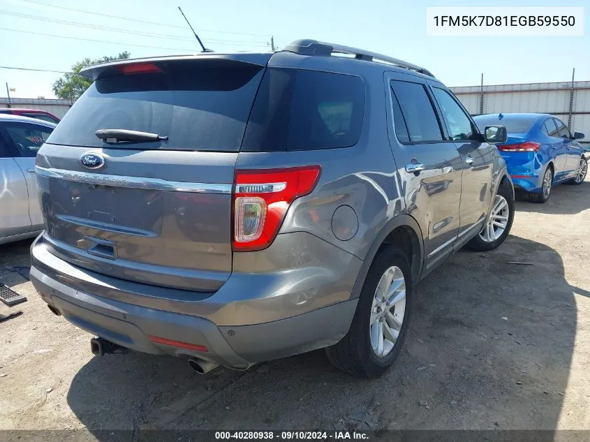 2014 Ford Explorer Xlt VIN: 1FM5K7D81EGB59550 Lot: 40280938