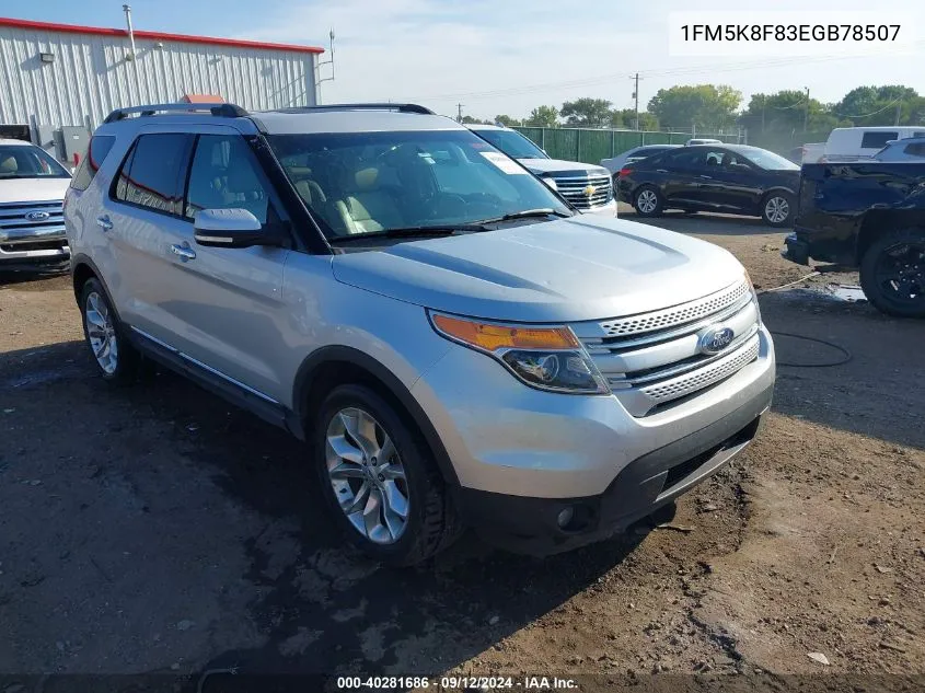 1FM5K8F83EGB78507 2014 Ford Explorer Limited