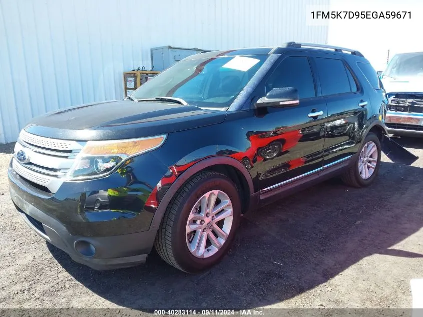 2014 Ford Explorer Xlt VIN: 1FM5K7D95EGA59671 Lot: 40283114