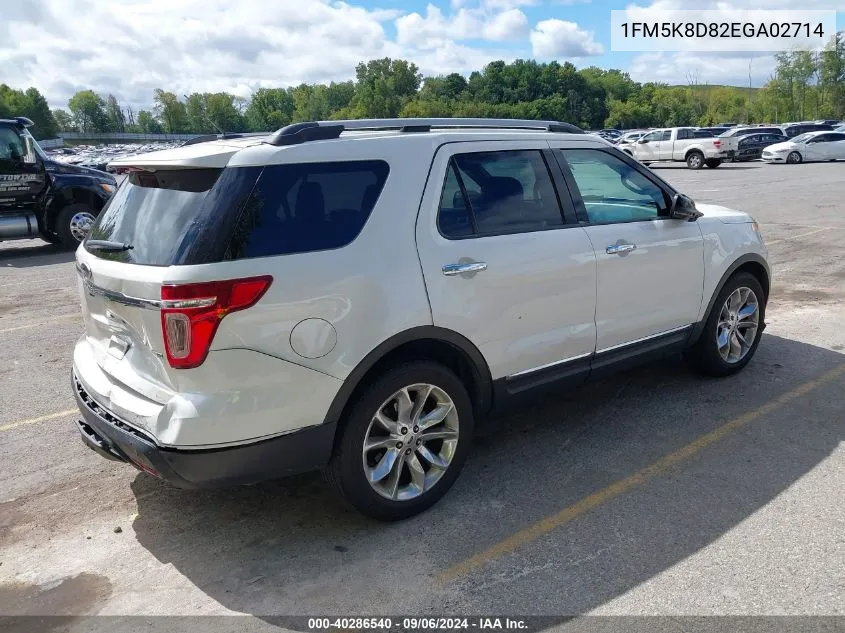 2014 Ford Explorer Xlt VIN: 1FM5K8D82EGA02714 Lot: 40286540