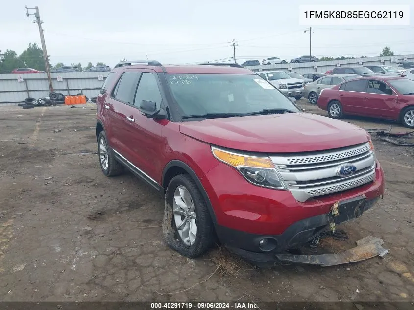 2014 Ford Explorer Xlt VIN: 1FM5K8D85EGC62119 Lot: 40291719