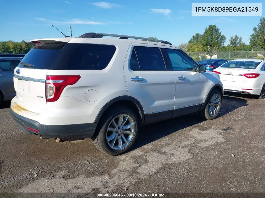 2014 Ford Explorer Xlt VIN: 1FM5K8D89EGA21549 Lot: 40296046