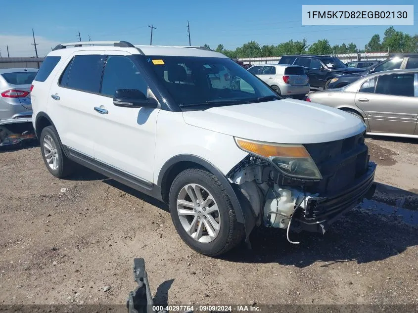 2014 Ford Explorer Xlt VIN: 1FM5K7D82EGB02130 Lot: 40297764