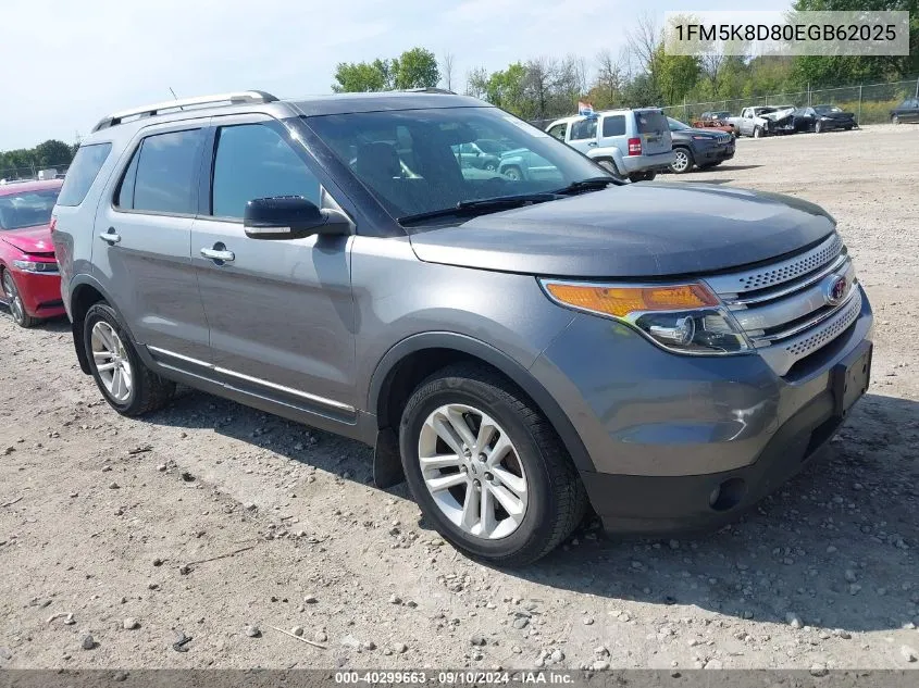 2014 Ford Explorer Xlt VIN: 1FM5K8D80EGB62025 Lot: 40299663