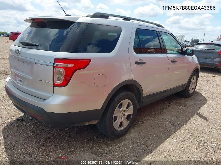 1FM5K7B80EGA43386 2014 Ford Explorer