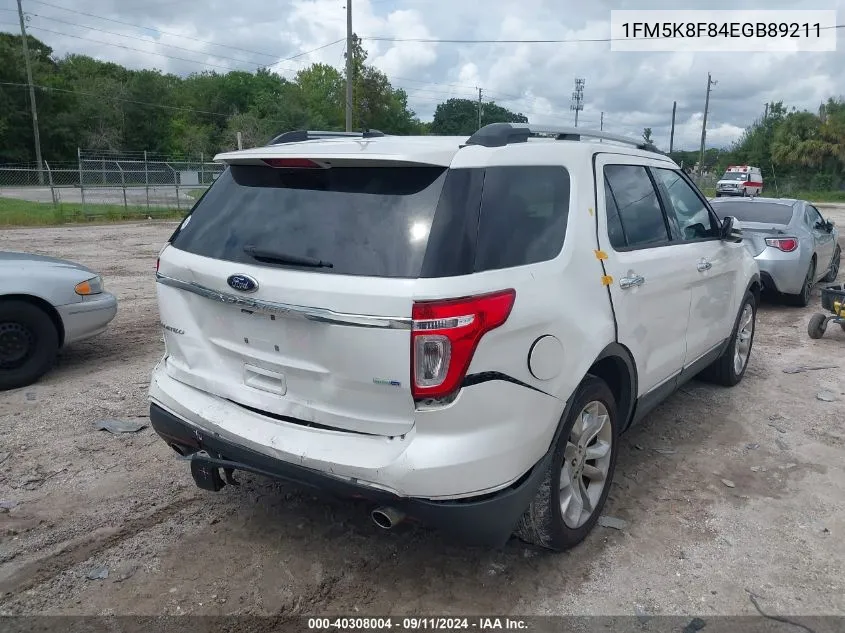 1FM5K8F84EGB89211 2014 Ford Explorer Limited