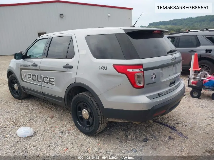 2014 Ford Explorer Police Interceptor VIN: 1FM5K8AR8EGB85551 Lot: 40310442