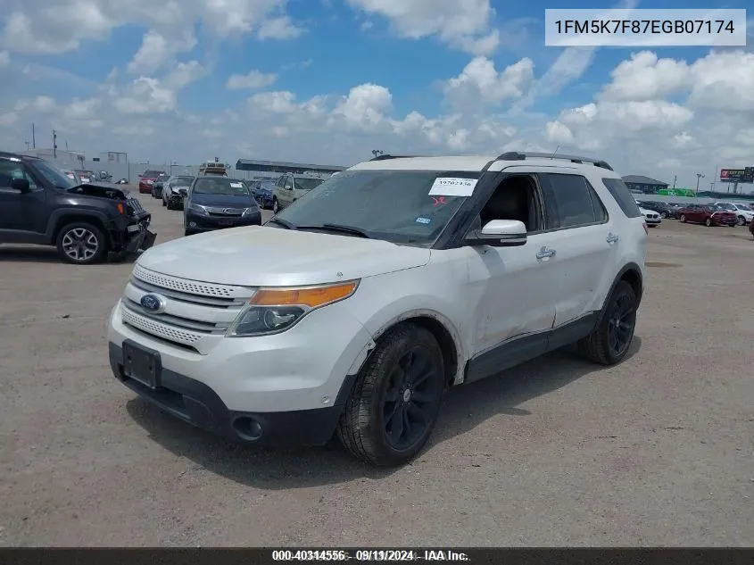 2014 Ford Explorer Limited VIN: 1FM5K7F87EGB07174 Lot: 40314556