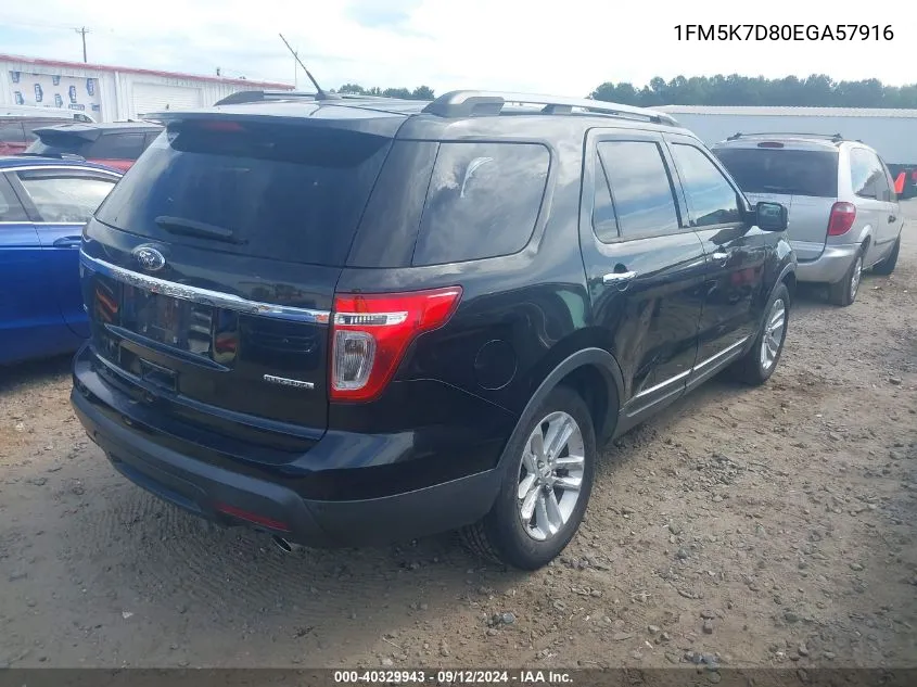 1FM5K7D80EGA57916 2014 Ford Explorer Xlt