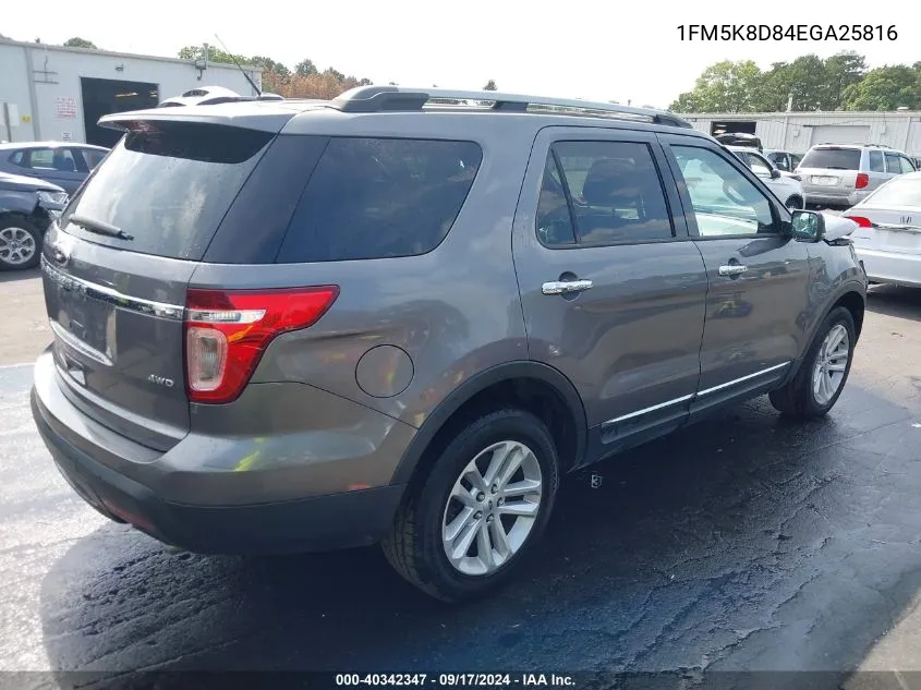 1FM5K8D84EGA25816 2014 Ford Explorer Xlt