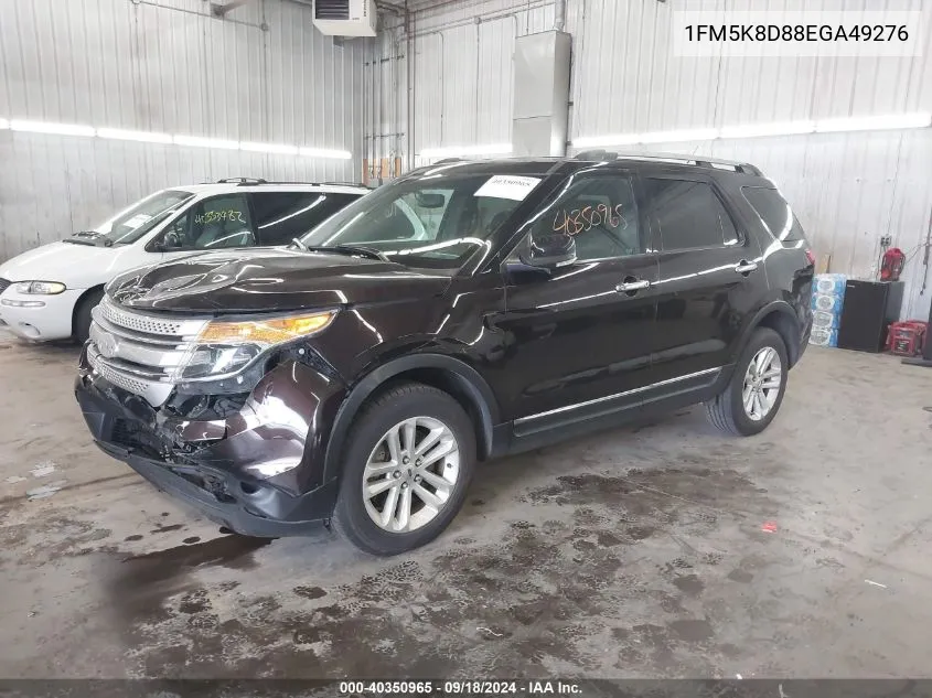 2014 Ford Explorer Xlt VIN: 1FM5K8D88EGA49276 Lot: 40350965