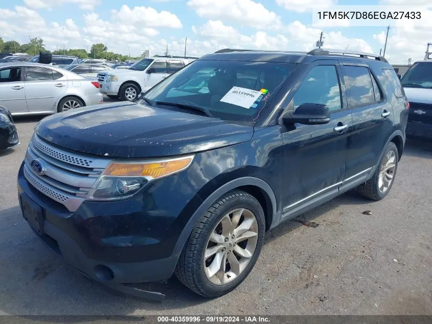 2014 Ford Explorer Xlt VIN: 1FM5K7D86EGA27433 Lot: 40359996