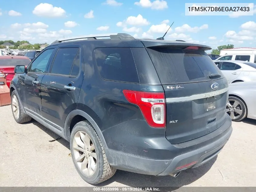 2014 Ford Explorer Xlt VIN: 1FM5K7D86EGA27433 Lot: 40359996