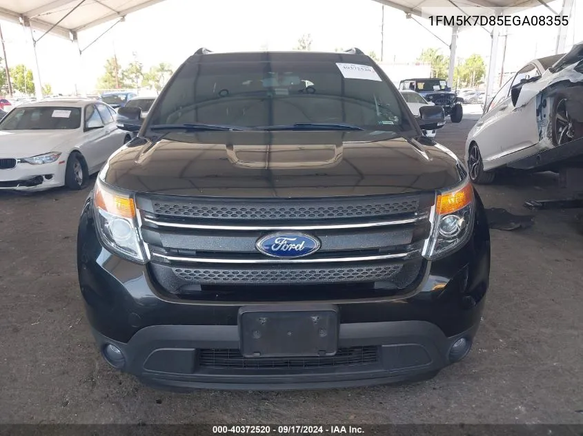 2014 Ford Explorer Xlt VIN: 1FM5K7D85EGA08355 Lot: 40372520