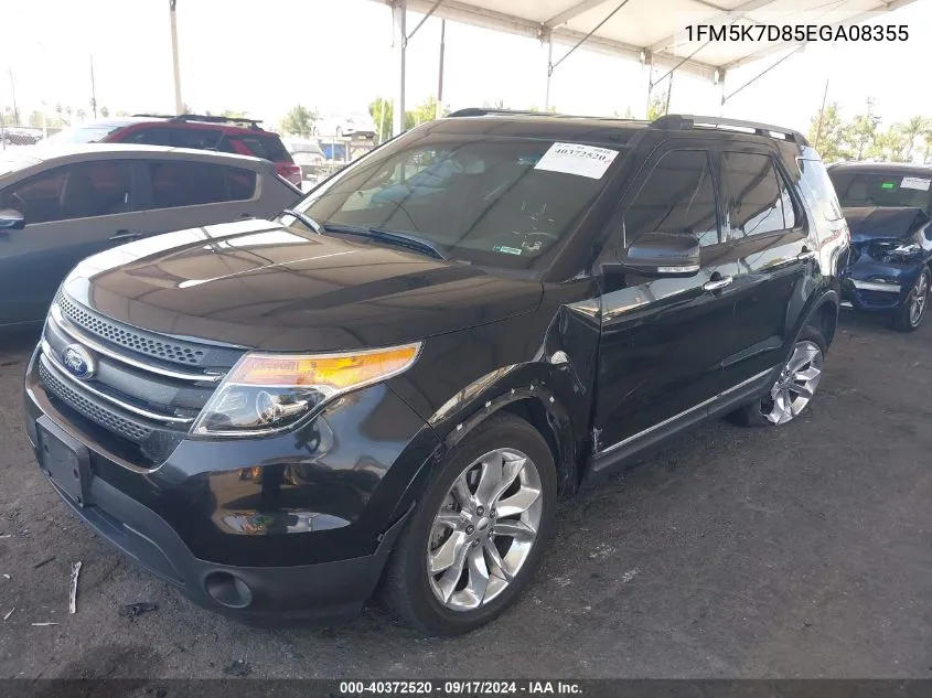 2014 Ford Explorer Xlt VIN: 1FM5K7D85EGA08355 Lot: 40372520