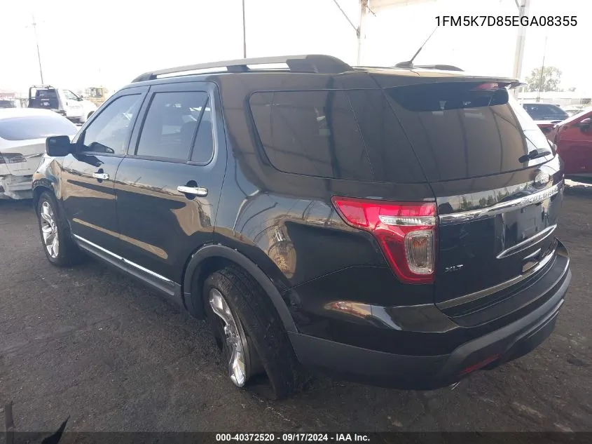 2014 Ford Explorer Xlt VIN: 1FM5K7D85EGA08355 Lot: 40372520