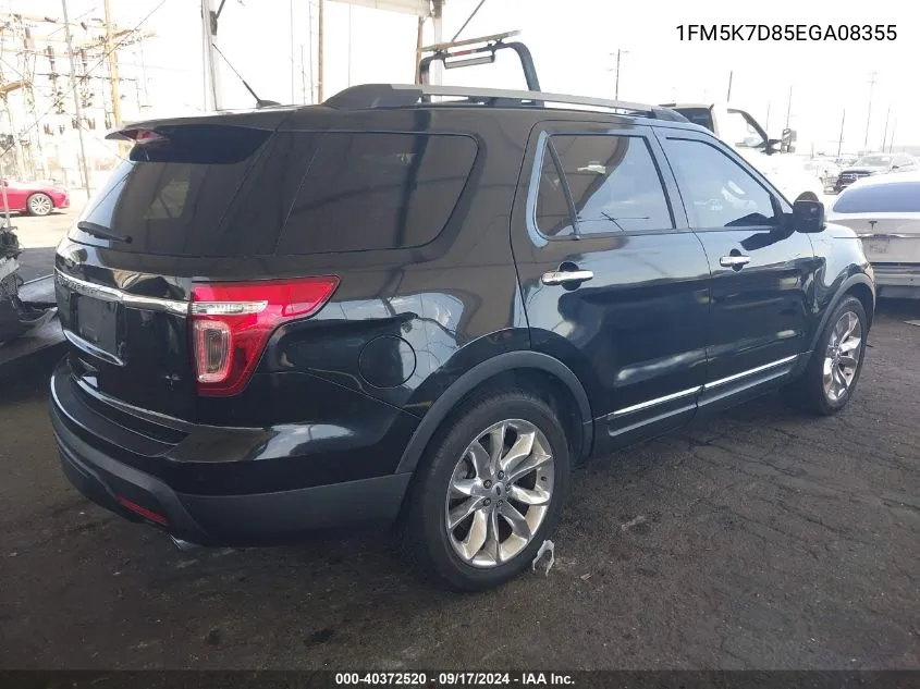 2014 Ford Explorer Xlt VIN: 1FM5K7D85EGA08355 Lot: 40372520