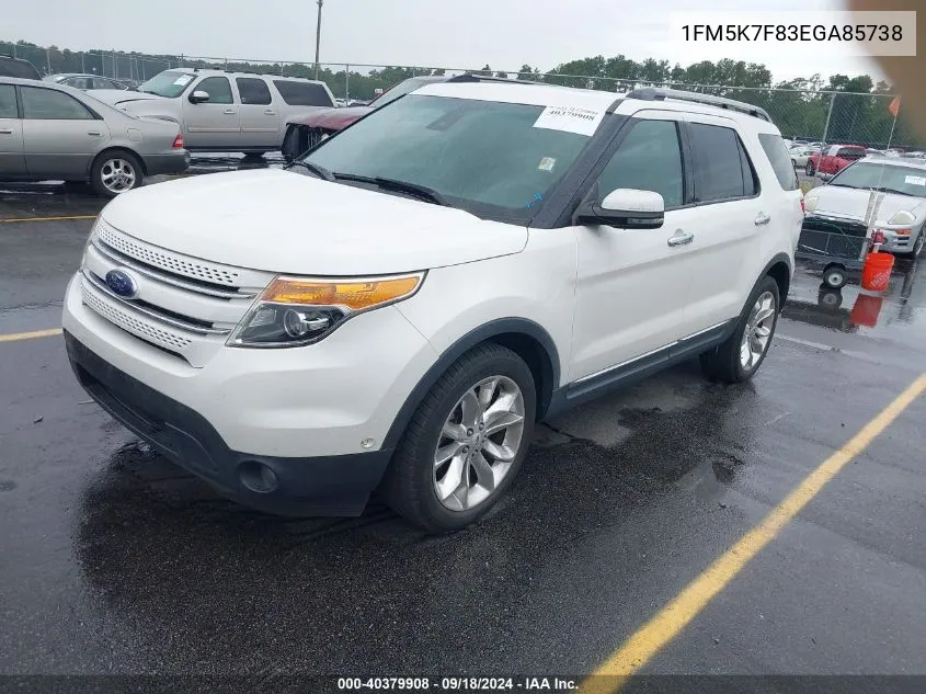 1FM5K7F83EGA85738 2014 Ford Explorer Limited