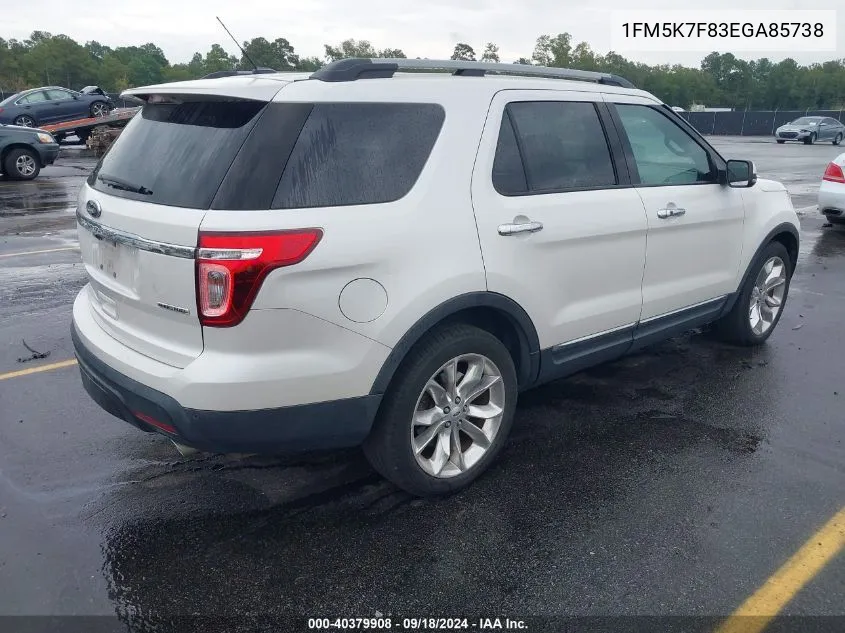 1FM5K7F83EGA85738 2014 Ford Explorer Limited