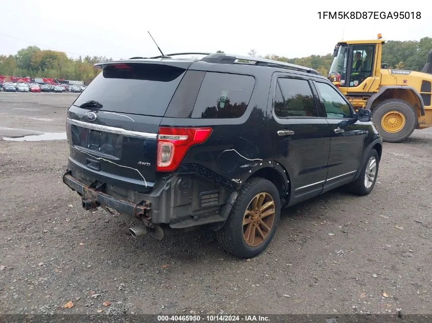 2014 Ford Explorer Xlt VIN: 1FM5K8D87EGA95018 Lot: 40465950