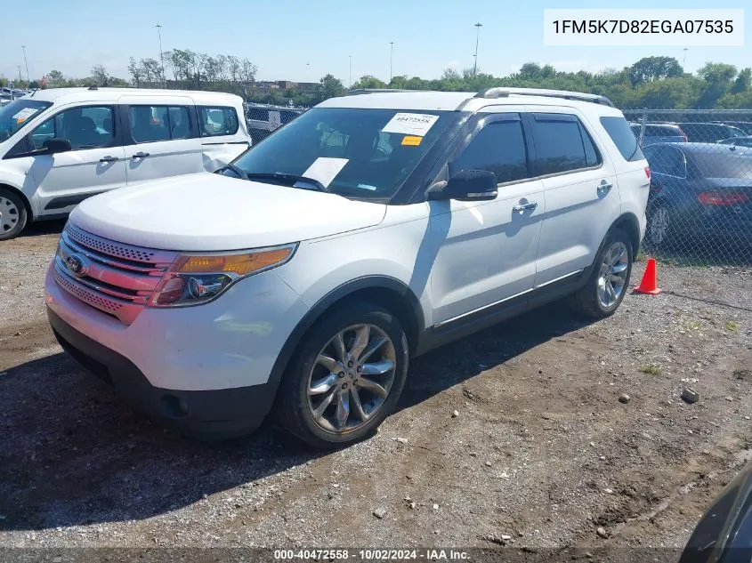 2014 Ford Explorer Xlt VIN: 1FM5K7D82EGA07535 Lot: 40472558