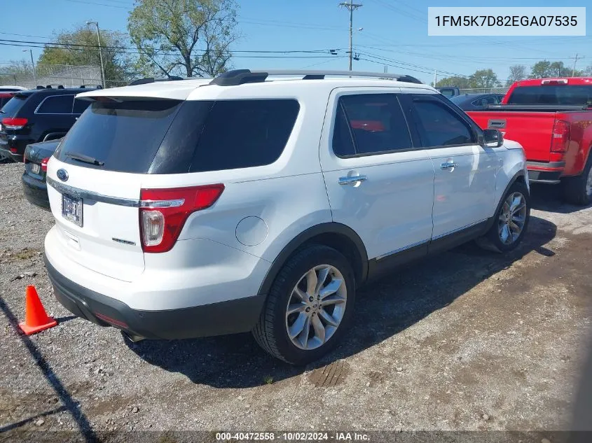 2014 Ford Explorer Xlt VIN: 1FM5K7D82EGA07535 Lot: 40472558