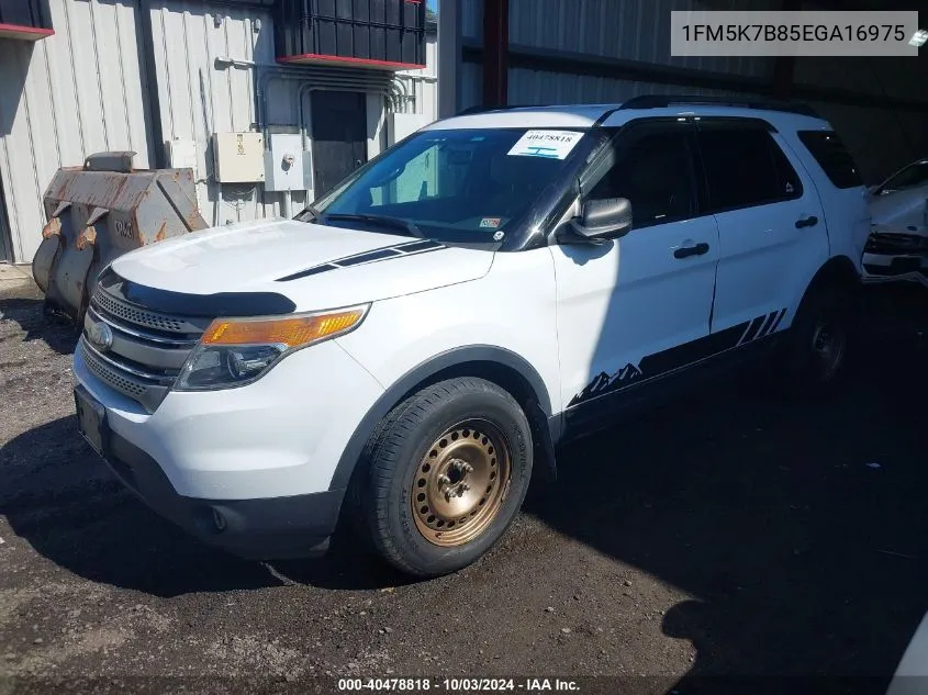 2014 Ford Explorer VIN: 1FM5K7B85EGA16975 Lot: 40478818