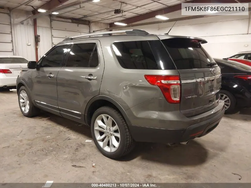 2014 Ford Explorer Limited VIN: 1FM5K8F86EGC21110 Lot: 40480213