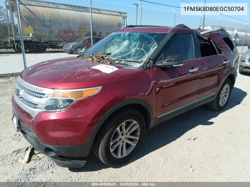 2014 Ford Explorer Xlt VIN: 1FM5K8D80EGC50704 Lot: 40500639