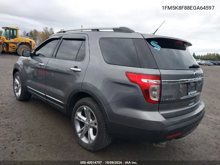 2014 Ford Explorer Limited VIN: 1FM5K8F88EGA64597 Lot: 40514707