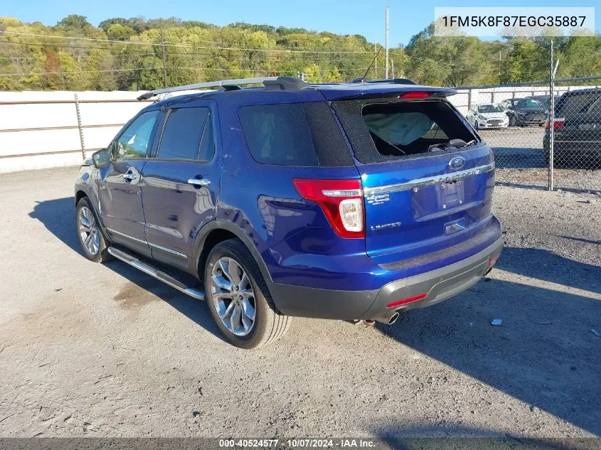 2014 Ford Explorer Limited VIN: 1FM5K8F87EGC35887 Lot: 40524577