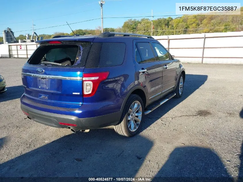 2014 Ford Explorer Limited VIN: 1FM5K8F87EGC35887 Lot: 40524577