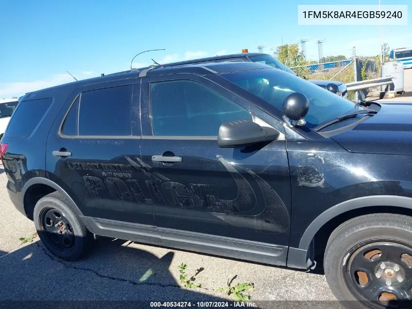 2014 Ford Explorer Police Interceptor VIN: 1FM5K8AR4EGB59240 Lot: 40534274