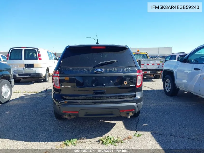 2014 Ford Explorer Police Interceptor VIN: 1FM5K8AR4EGB59240 Lot: 40534274