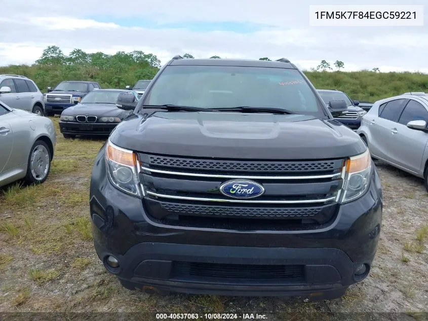 2014 Ford Explorer Limited VIN: 1FM5K7F84EGC59221 Lot: 40537063