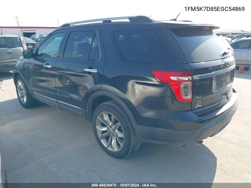 2014 Ford Explorer Xlt VIN: 1FM5K7D85EGC54869 Lot: 40539470