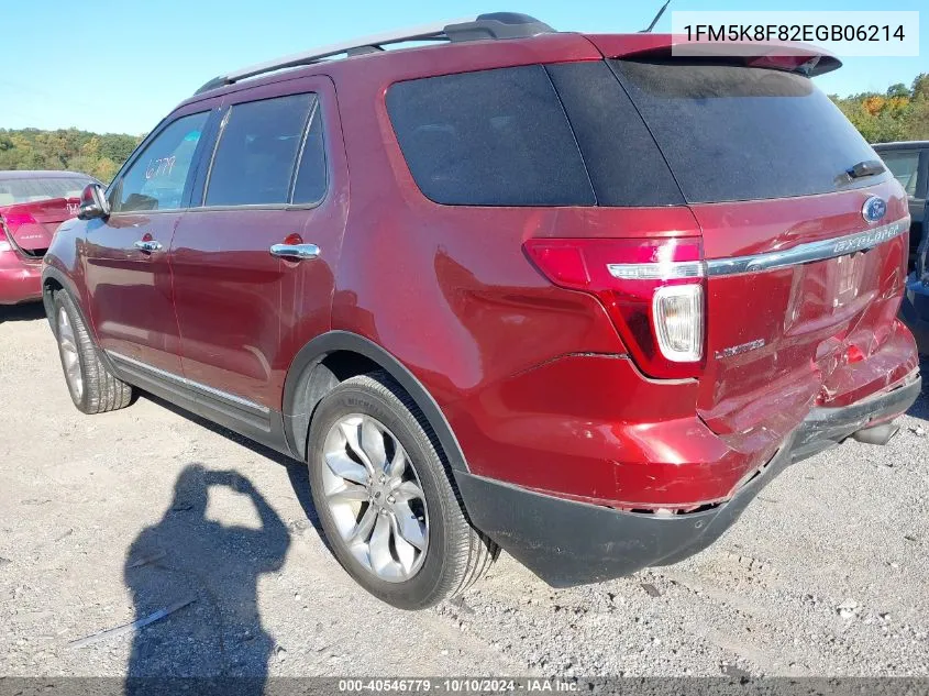 2014 Ford Explorer Limited VIN: 1FM5K8F82EGB06214 Lot: 40546779