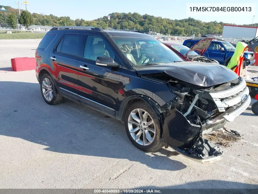 2014 Ford Explorer Xlt VIN: 1FM5K7D84EGB00413 Lot: 40549893