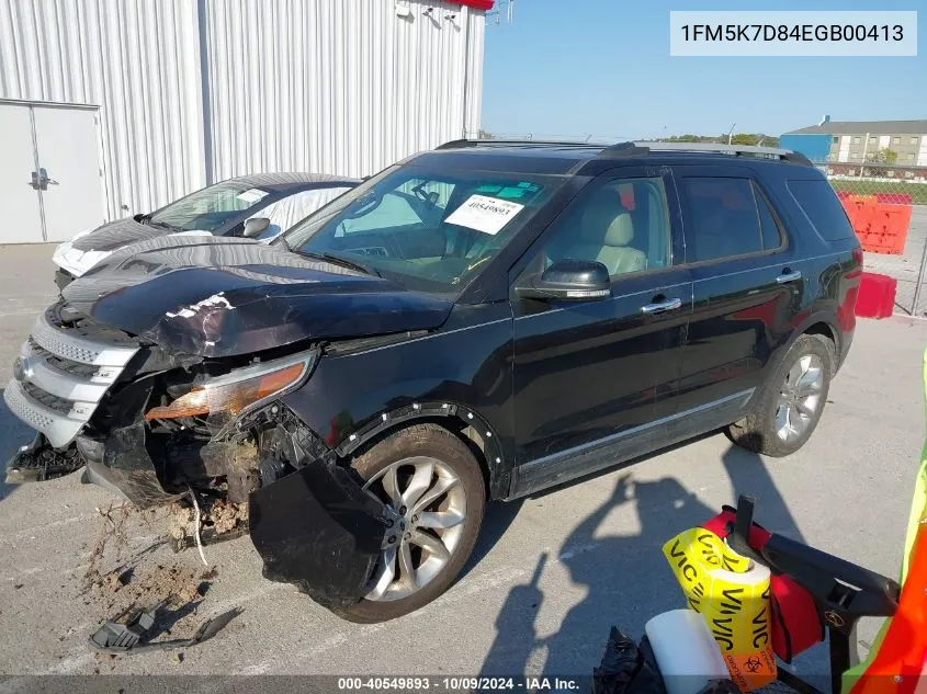 2014 Ford Explorer Xlt VIN: 1FM5K7D84EGB00413 Lot: 40549893