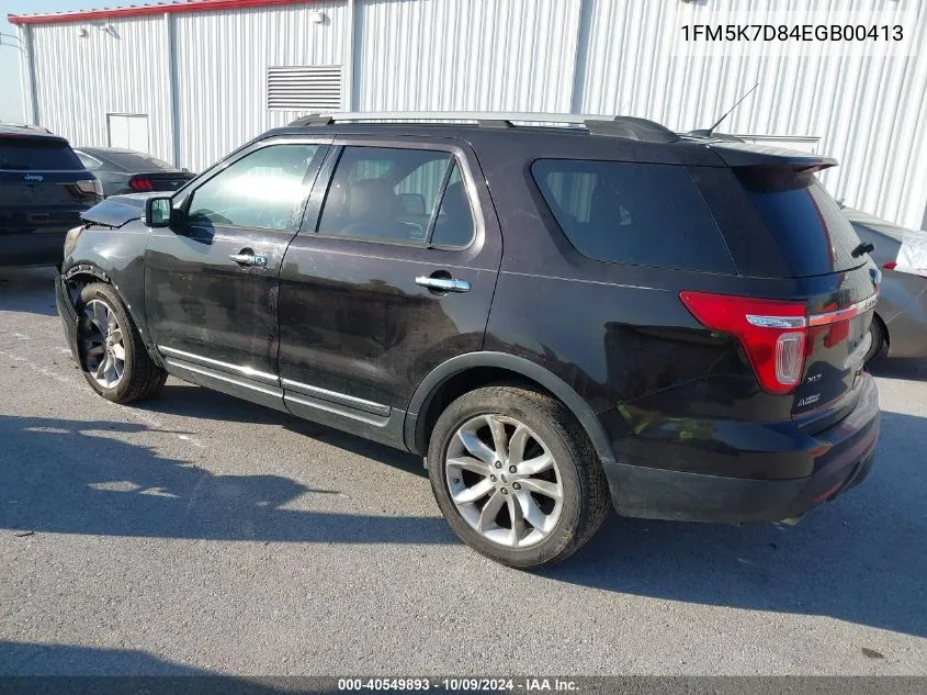 2014 Ford Explorer Xlt VIN: 1FM5K7D84EGB00413 Lot: 40549893