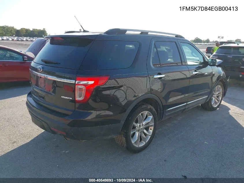 2014 Ford Explorer Xlt VIN: 1FM5K7D84EGB00413 Lot: 40549893