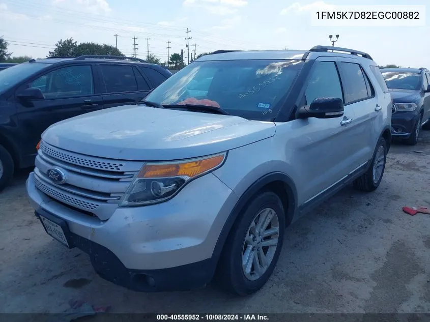 2014 Ford Explorer Xlt VIN: 1FM5K7D82EGC00882 Lot: 40555952