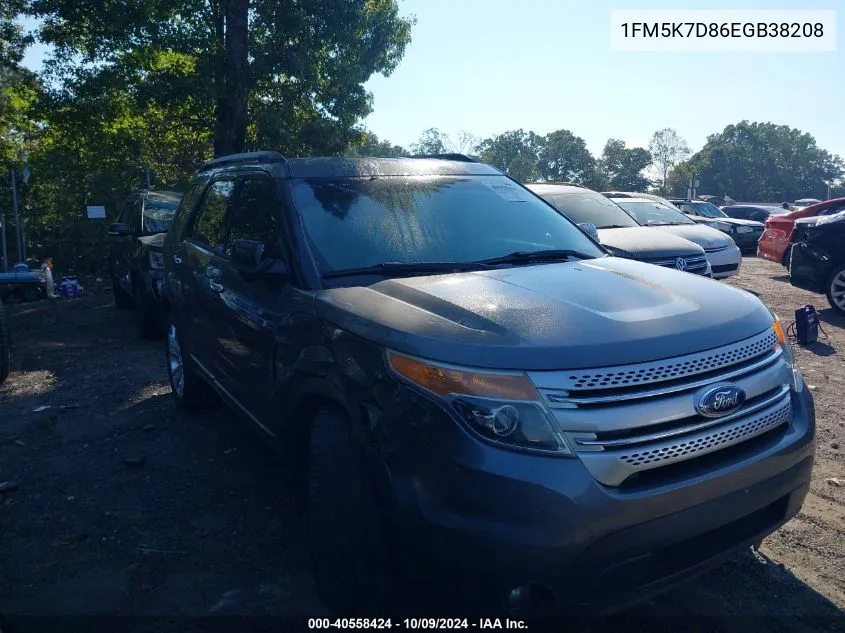 2014 Ford Explorer Xlt VIN: 1FM5K7D86EGB38208 Lot: 40558424