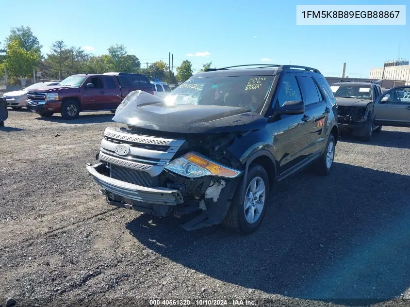 2014 Ford Explorer VIN: 1FM5K8B89EGB88867 Lot: 40561320