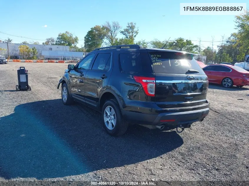 2014 Ford Explorer VIN: 1FM5K8B89EGB88867 Lot: 40561320