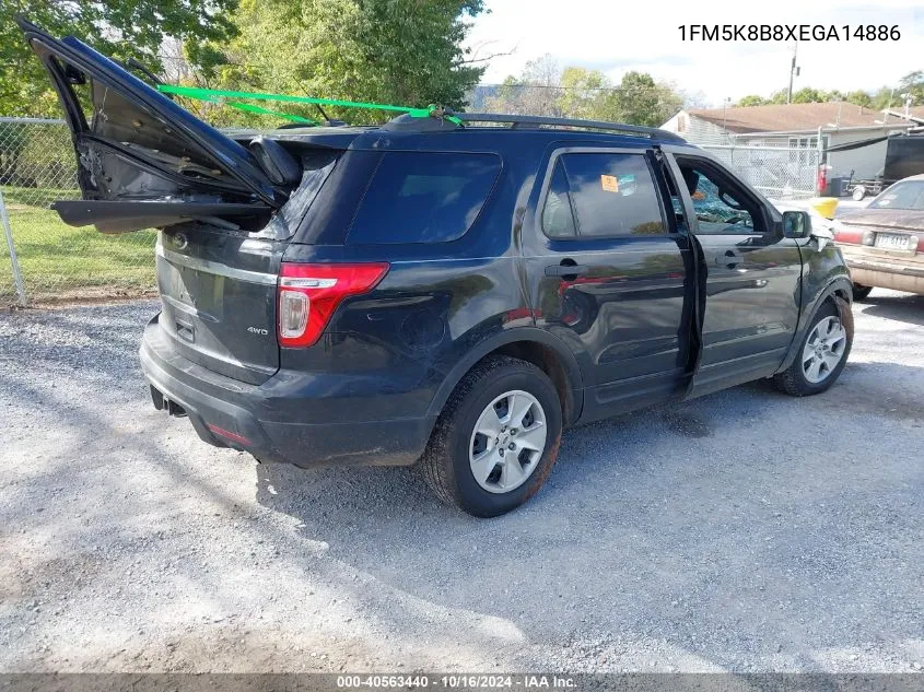 2014 Ford Explorer VIN: 1FM5K8B8XEGA14886 Lot: 40563440