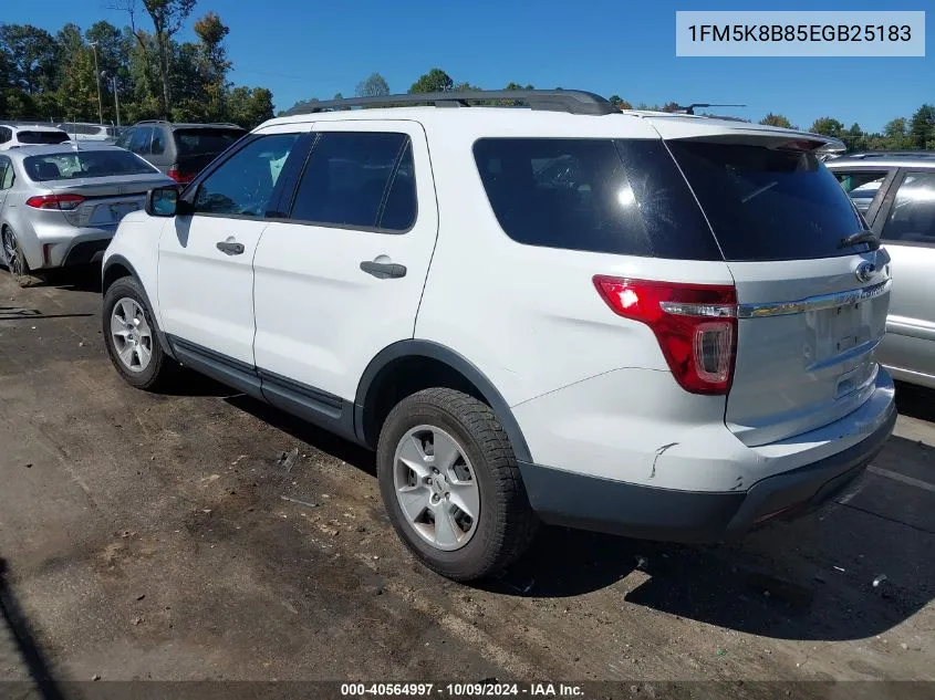 2014 Ford Explorer VIN: 1FM5K8B85EGB25183 Lot: 40564997