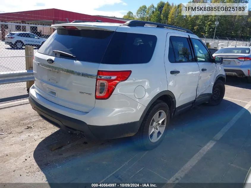 2014 Ford Explorer VIN: 1FM5K8B85EGB25183 Lot: 40564997